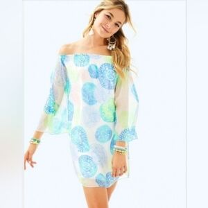 Lilly Pulizter Abi Sand Dollar Silk Dress Medium